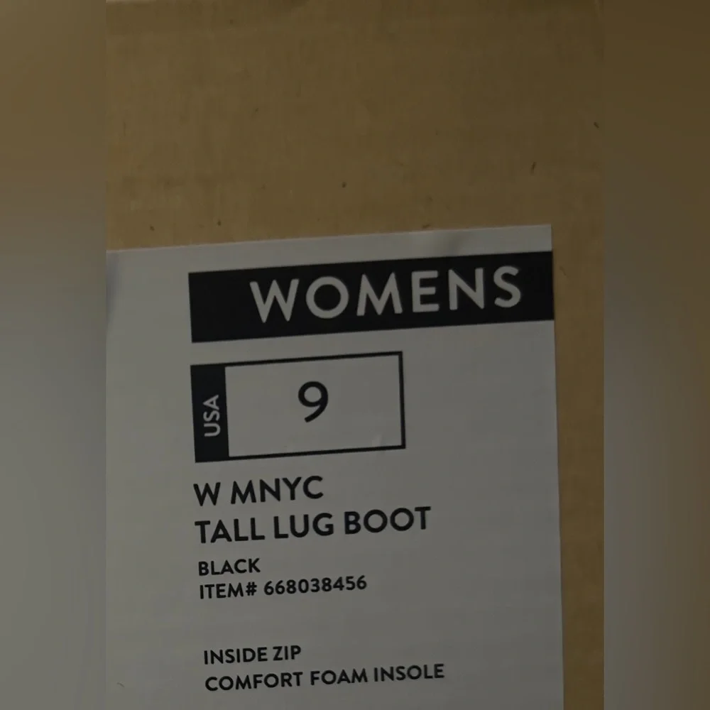 New Steve Madden Deegan Lug-Sole Knee-High Block-Heel Boots in Black Size 9 - Picture 10 of 10